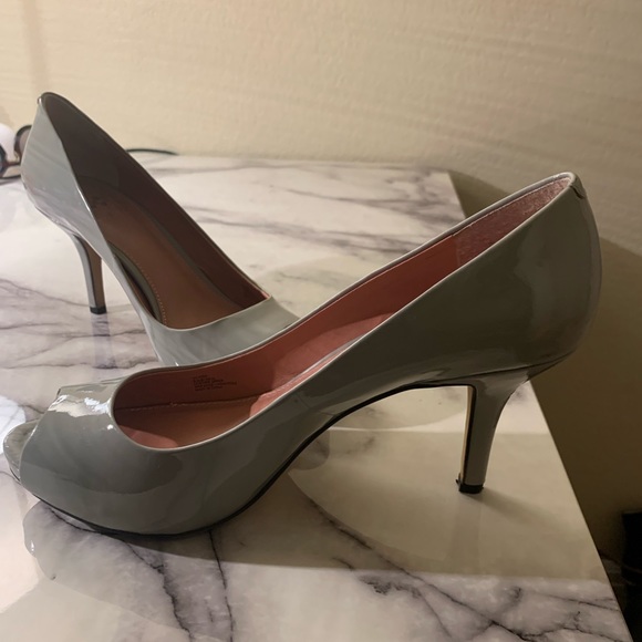 Vince Camuto Shoes - Vince Camuto Grey Patent Leather Peep Toe Heels. Worn once. Sexy shoe. UEC